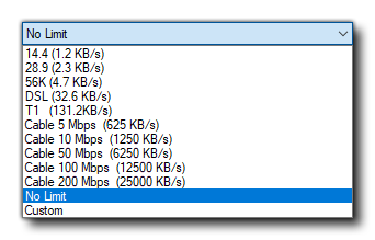 Micro Web Server Window Bandwidths